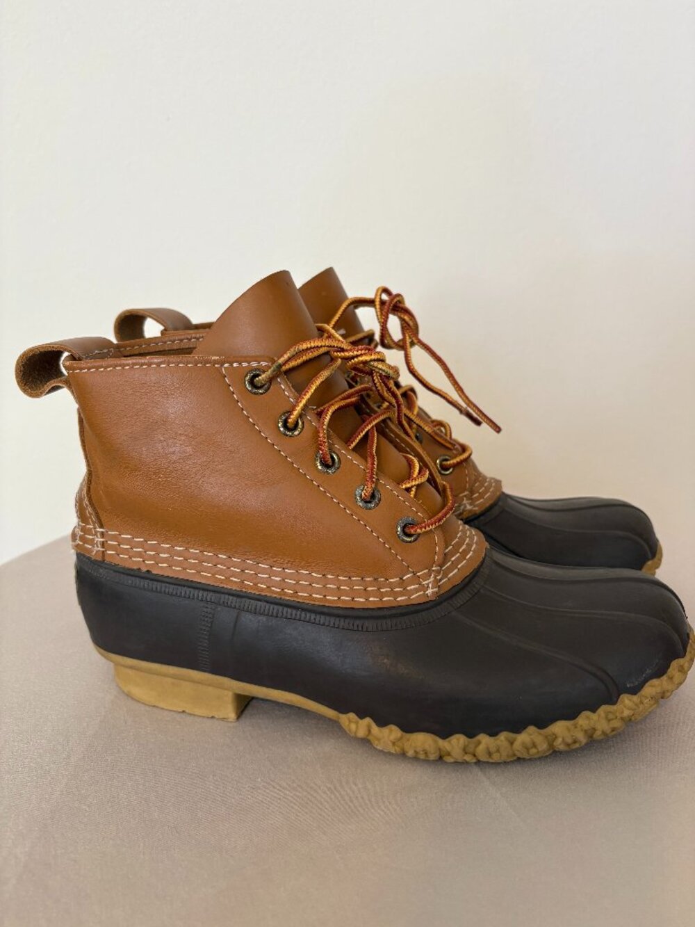 L.L.Bean Bean Boots Women’s 7 M Brown Leather Duck Boots Maine